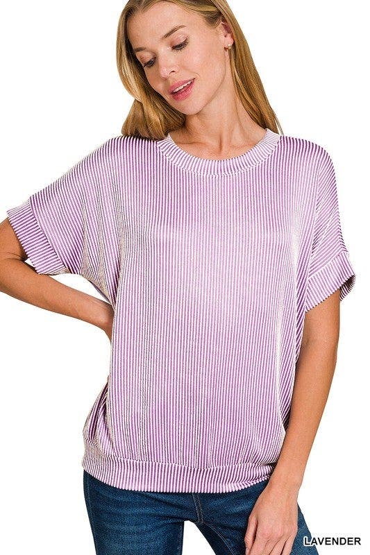 Zenana Corded Rib Short Sleeve T-Shirt