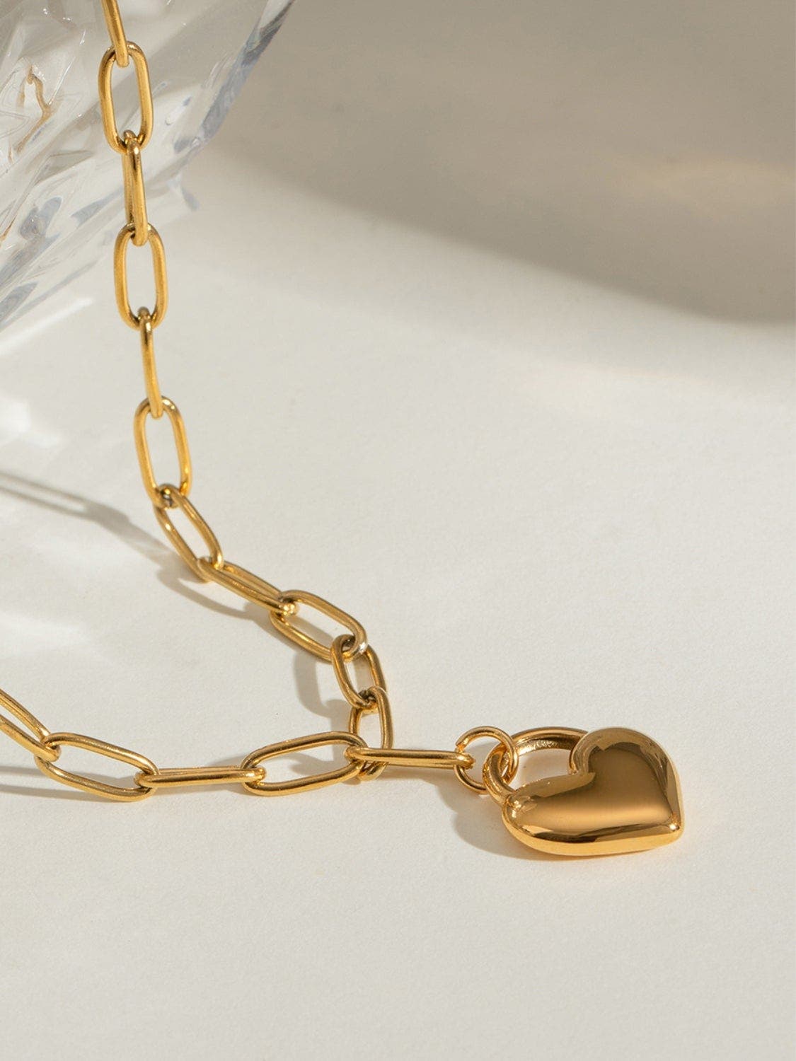 18K Gold-Plated Stainless Steel Heart Pendant Necklace *Final Sale*