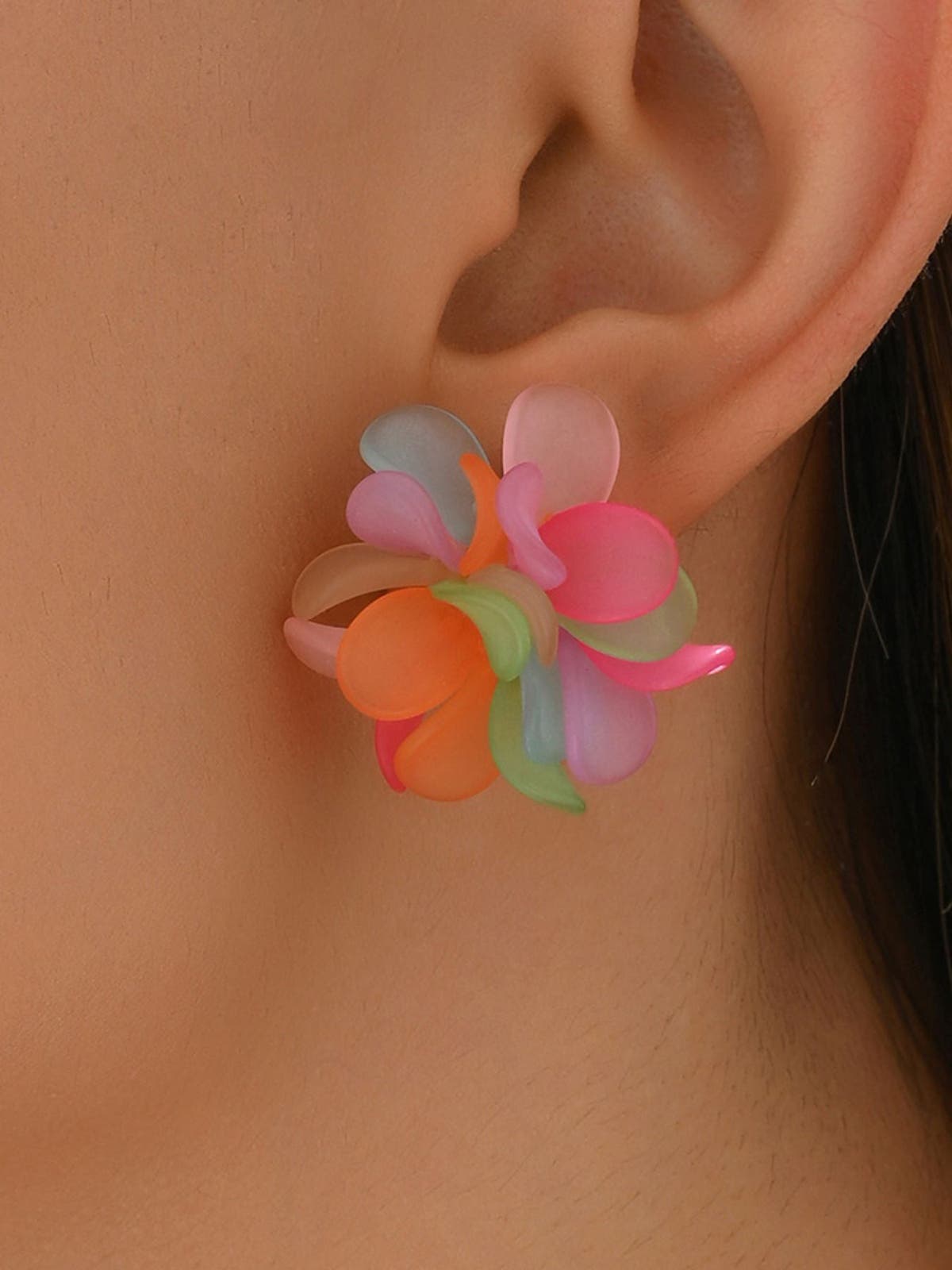 Acrylic Colorful Flower Stud Earrings *Final Sale*