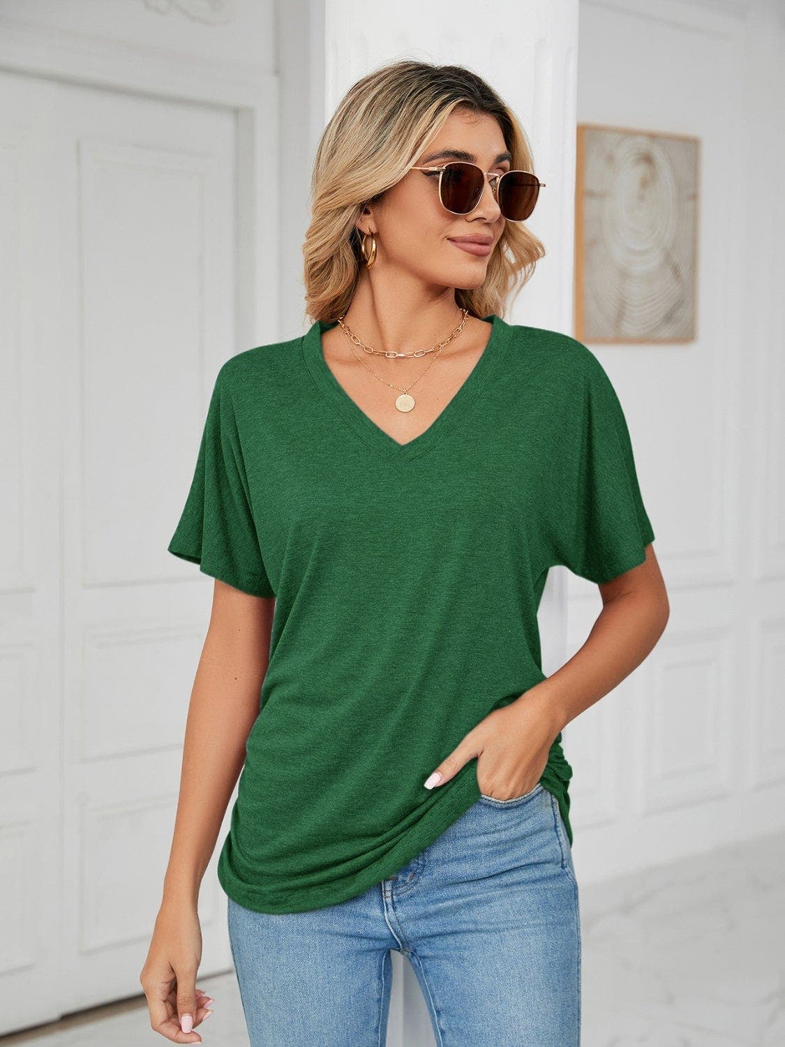 V-Neck Short Sleeve T-Shirt