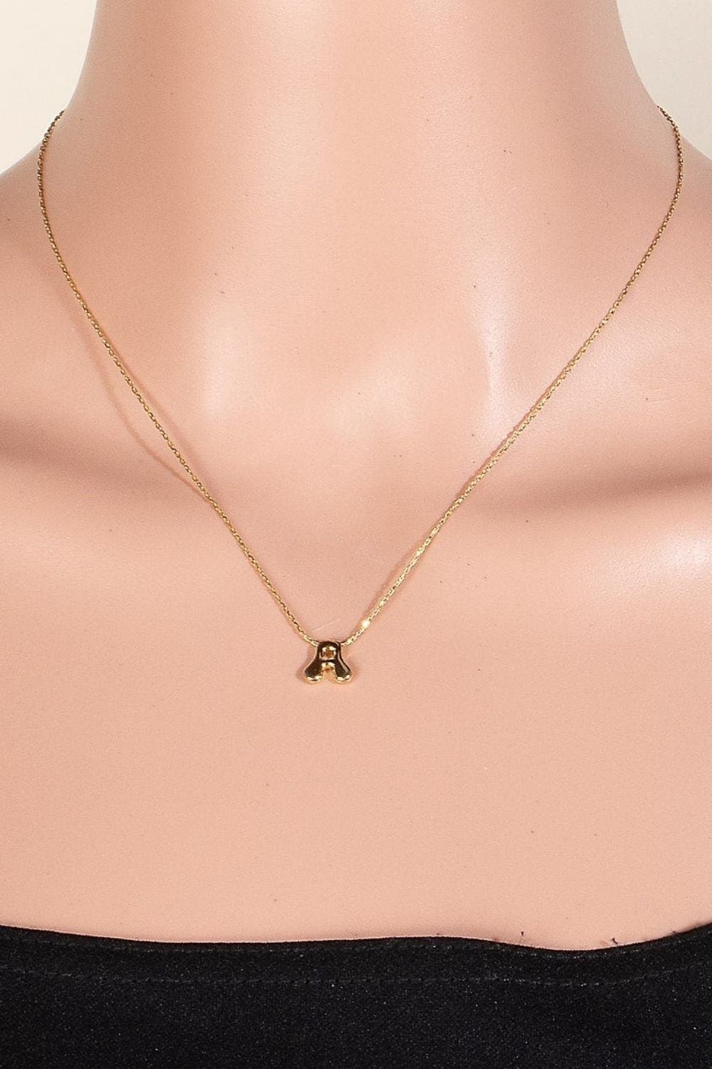 Fame Gold Dipped Bubble Letter Pendant Necklace *Final Sale*