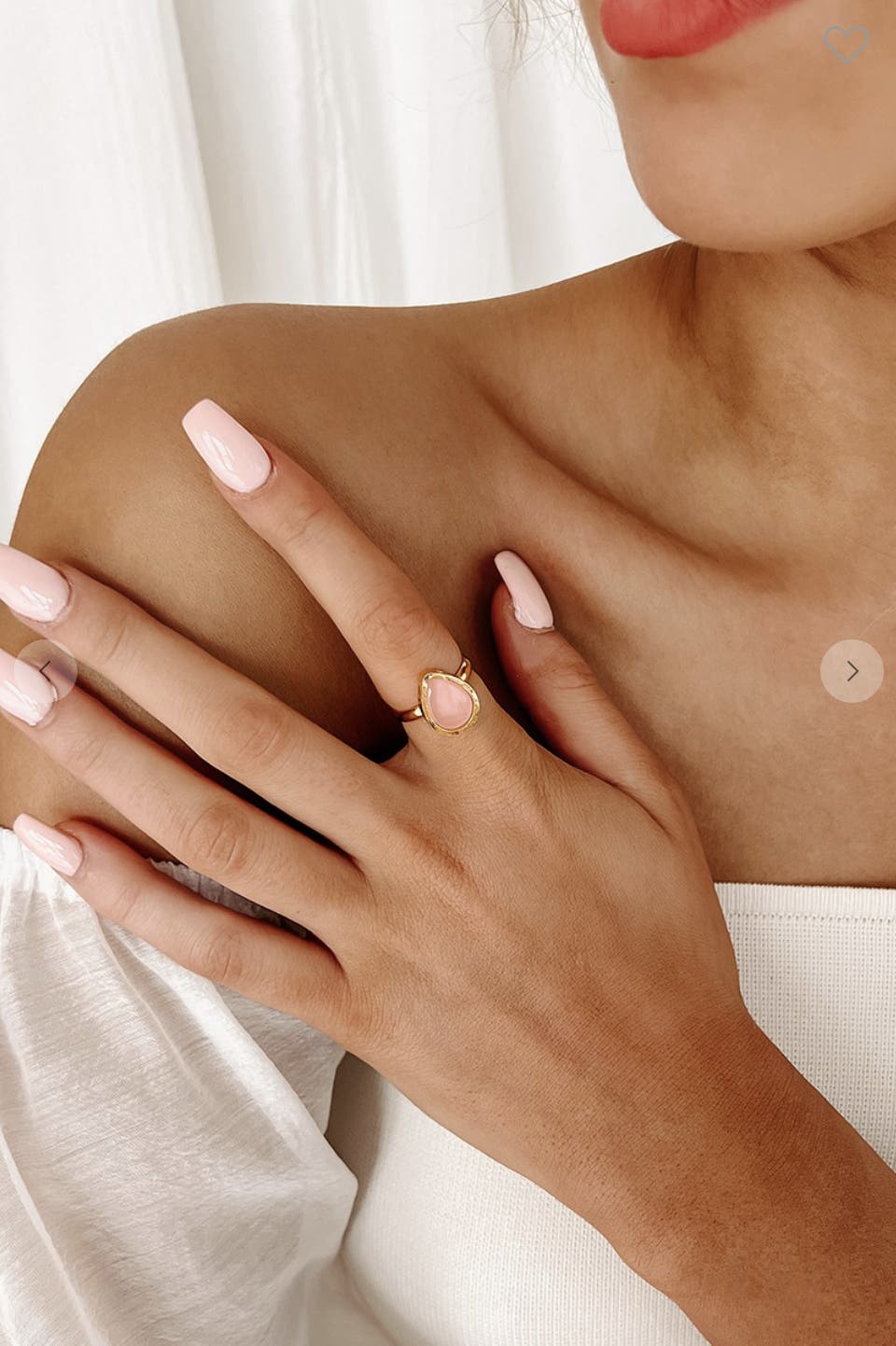 Pink Teardrop Ring