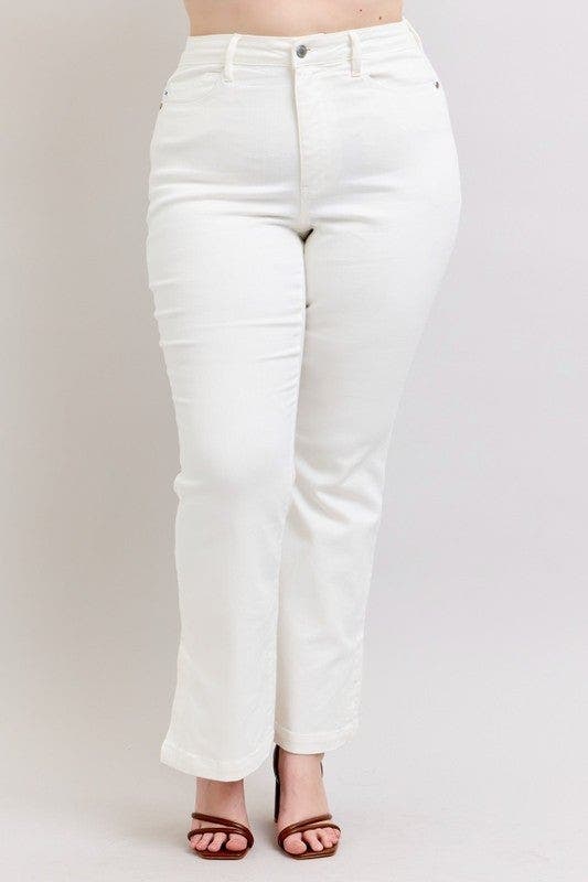 Judy Blue Full Size High Waist Side Slit Slim Bootcut Jeans Plus Size