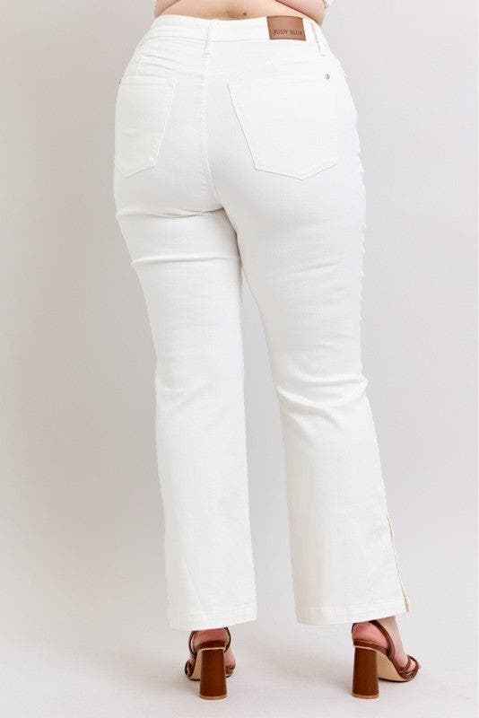 Judy Blue Full Size High Waist Side Slit Slim Bootcut Jeans Plus Size