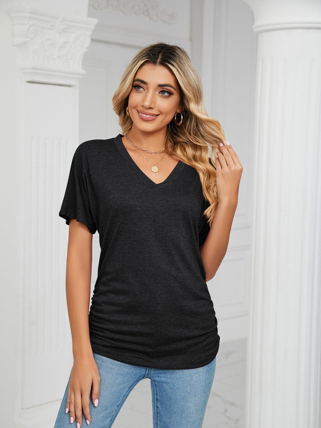 V-Neck Short Sleeve T-Shirt