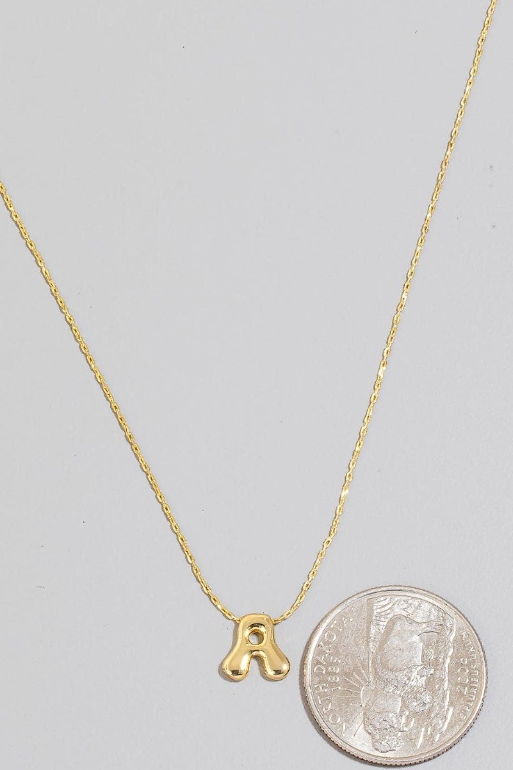 Fame Gold Dipped Bubble Letter Pendant Necklace *Final Sale*