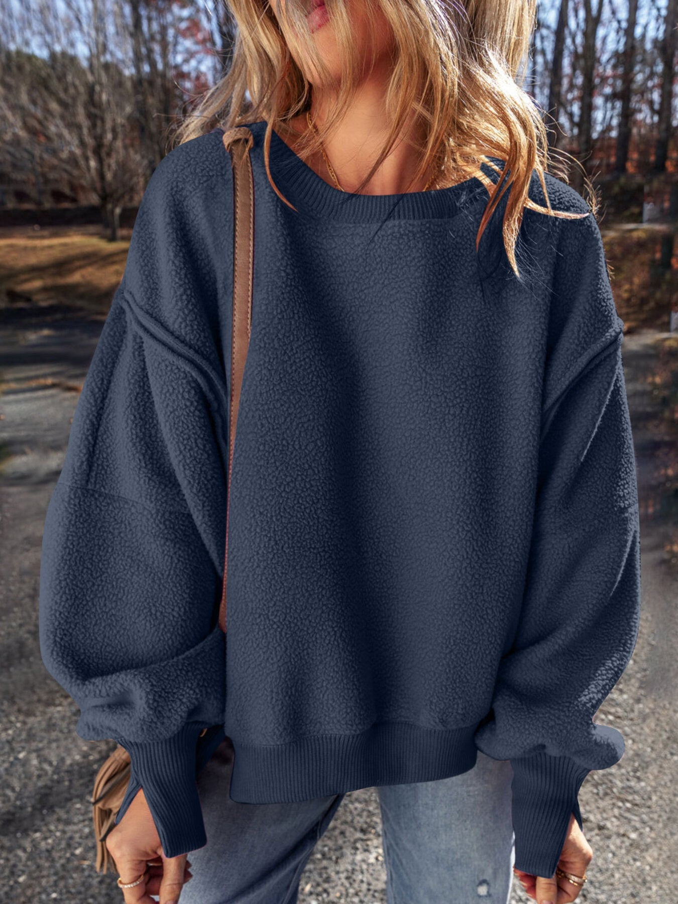 Round Neck Dropped Shoulder Sweatshirt | DDP Boutique Auctions