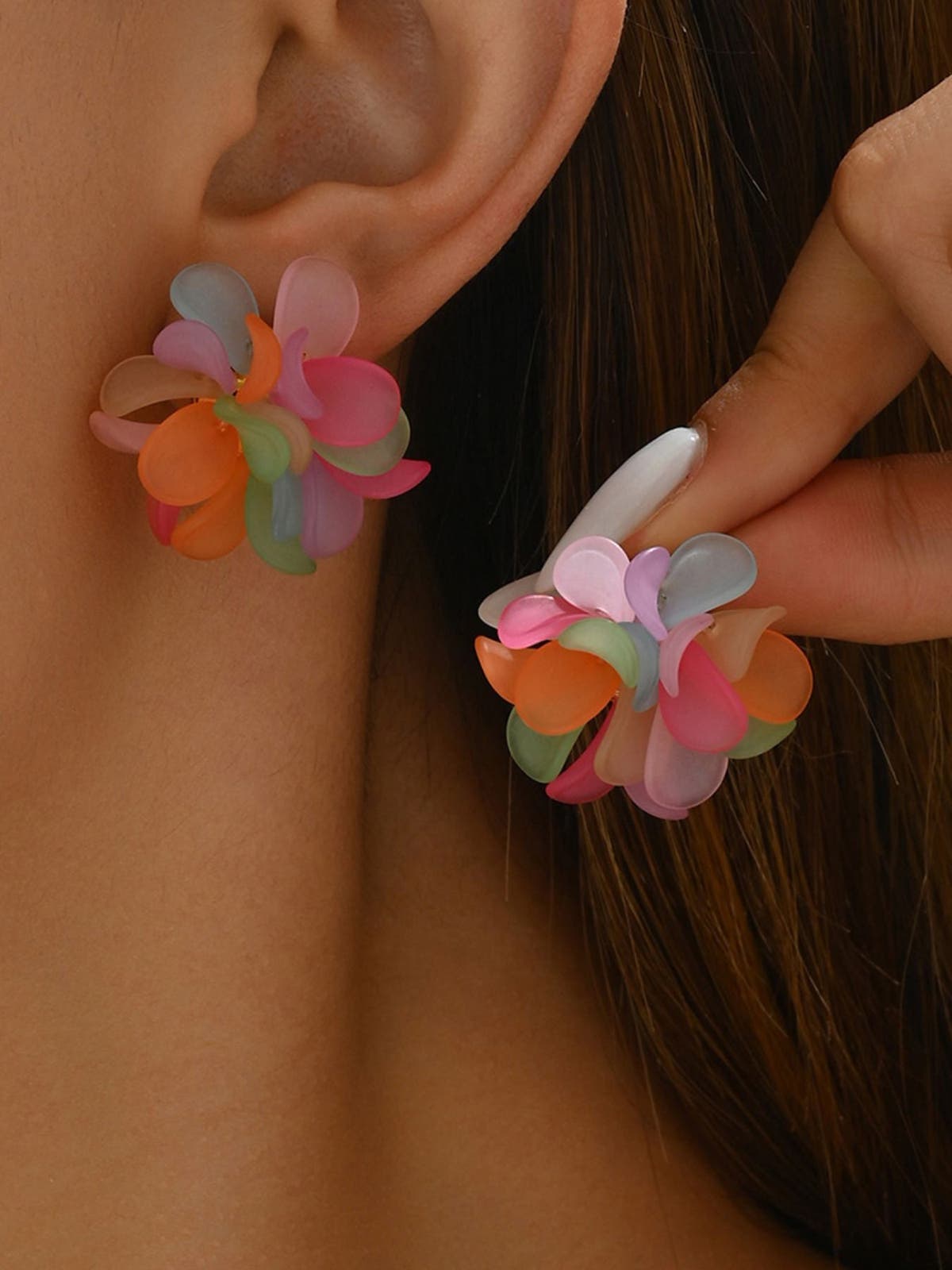 Acrylic Colorful Flower Stud Earrings *Final Sale*