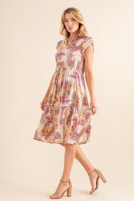 And The Why Boho Printed Tiered Dress
