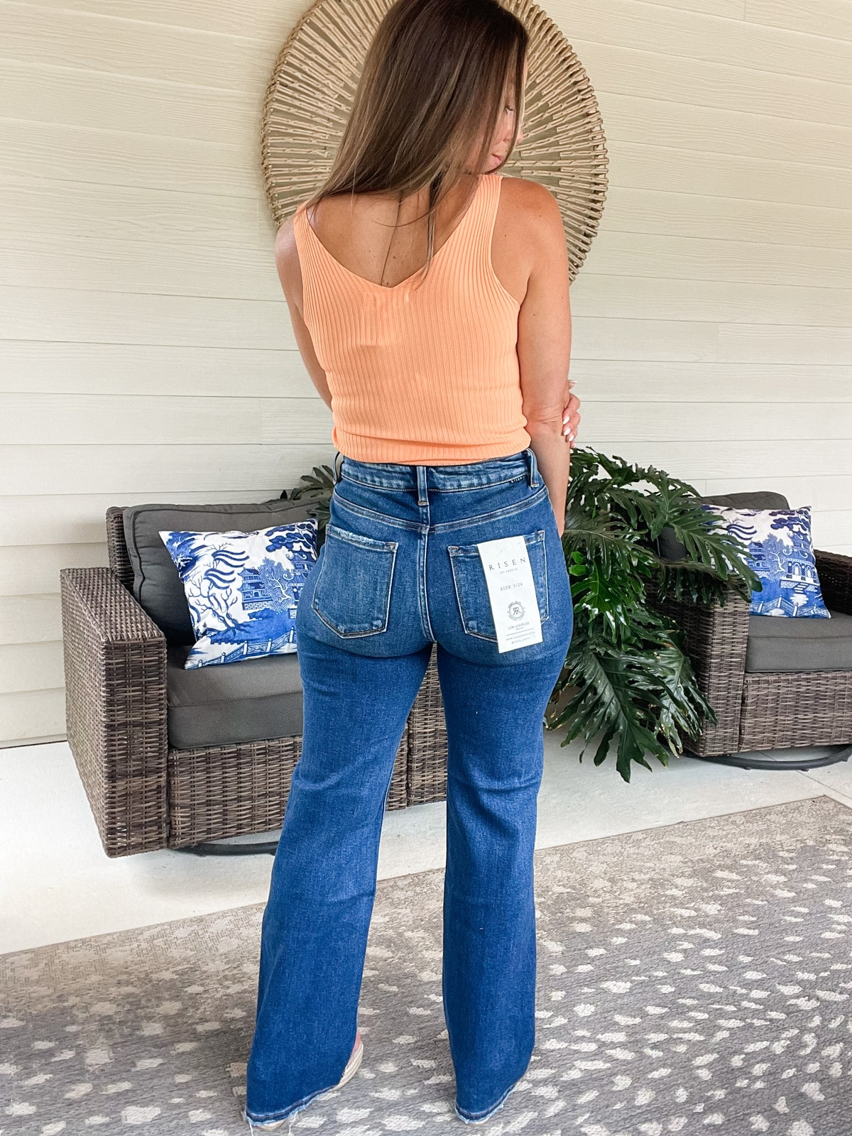 RISEN High Rise Straight Jeans