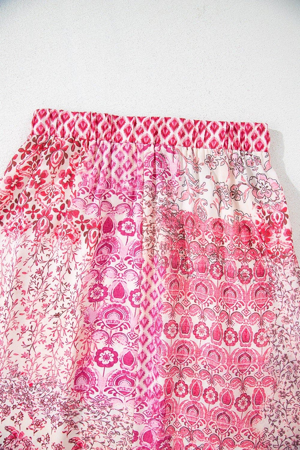 Printed Tassel Drawstring High Waist Maxi Skirt