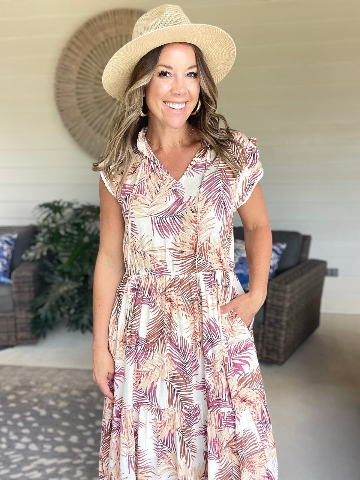 And The Why Boho Printed Tiered Dress