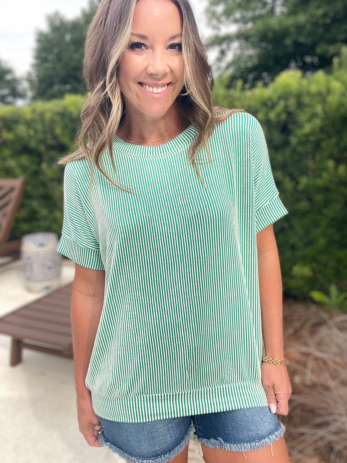 Zenana Corded Rib Short Sleeve T-Shirt