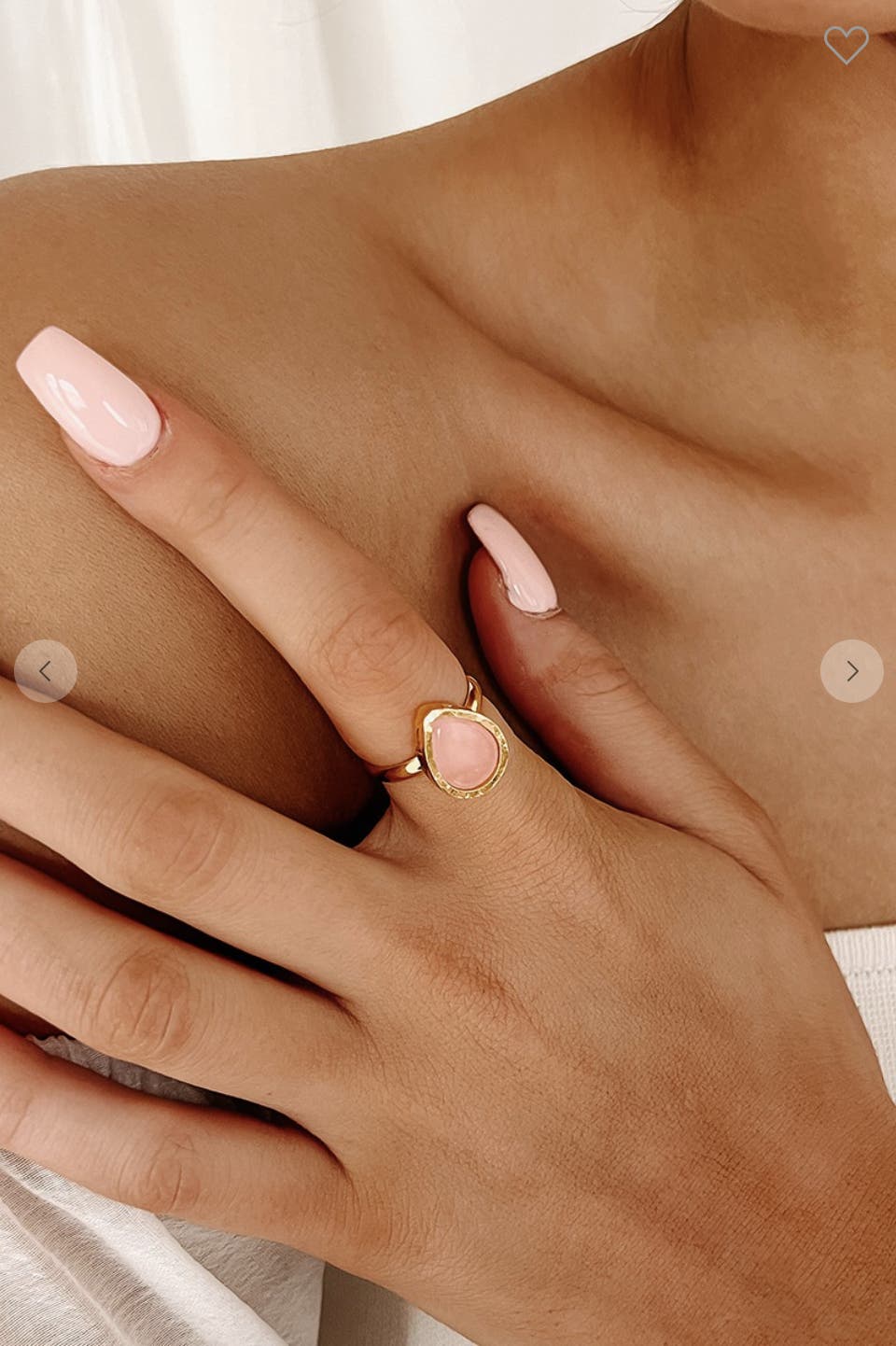 Pink Teardrop Ring