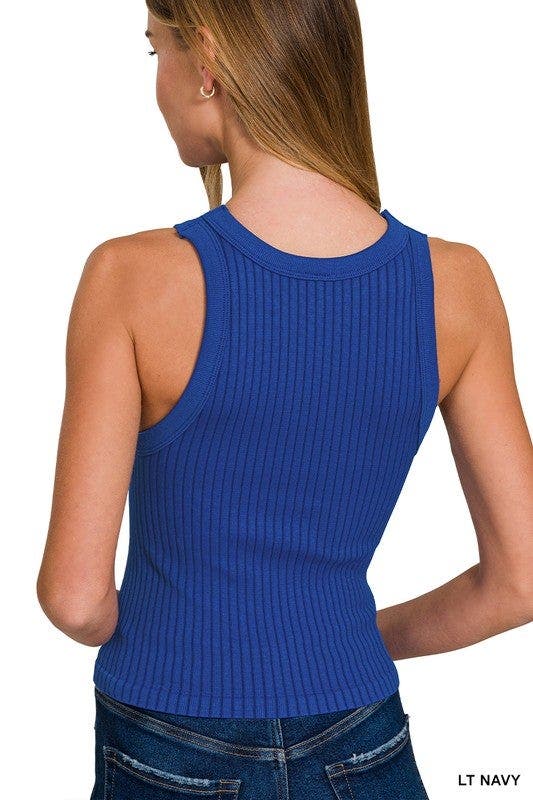 Zenana Seamless Ribbed Crop Tank