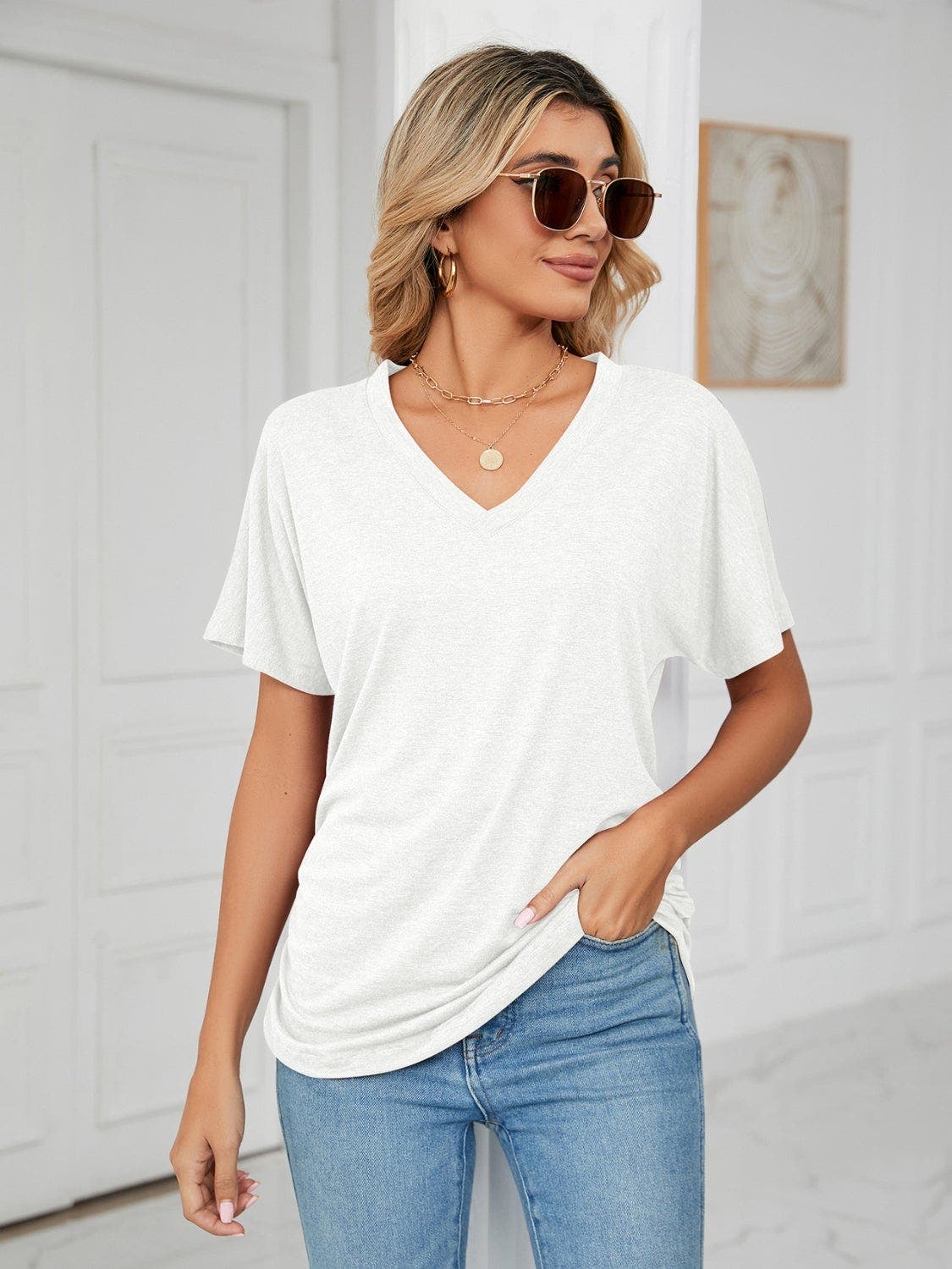 V-Neck Short Sleeve T-Shirt