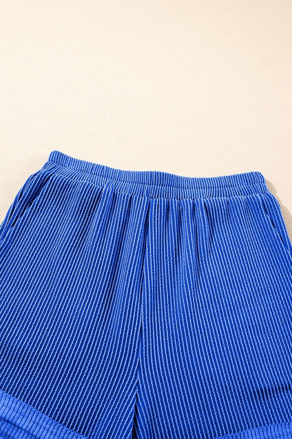Corded Collared Half Zip Tank and Shorts Set