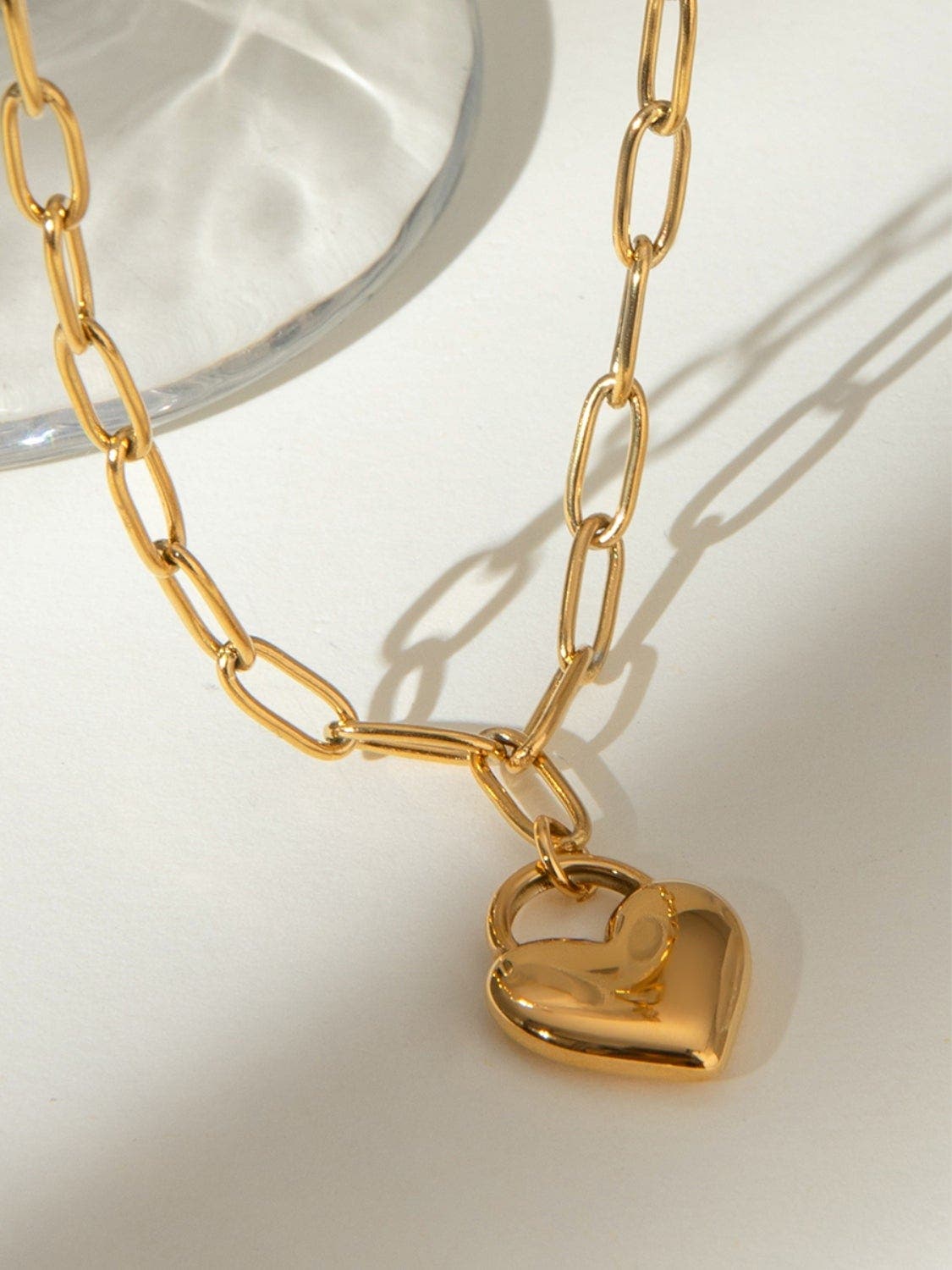 18K Gold-Plated Stainless Steel Heart Pendant Necklace *Final Sale*