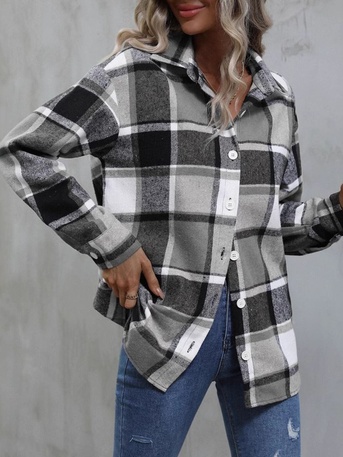 Plaid Flannel Button-Up Shacket