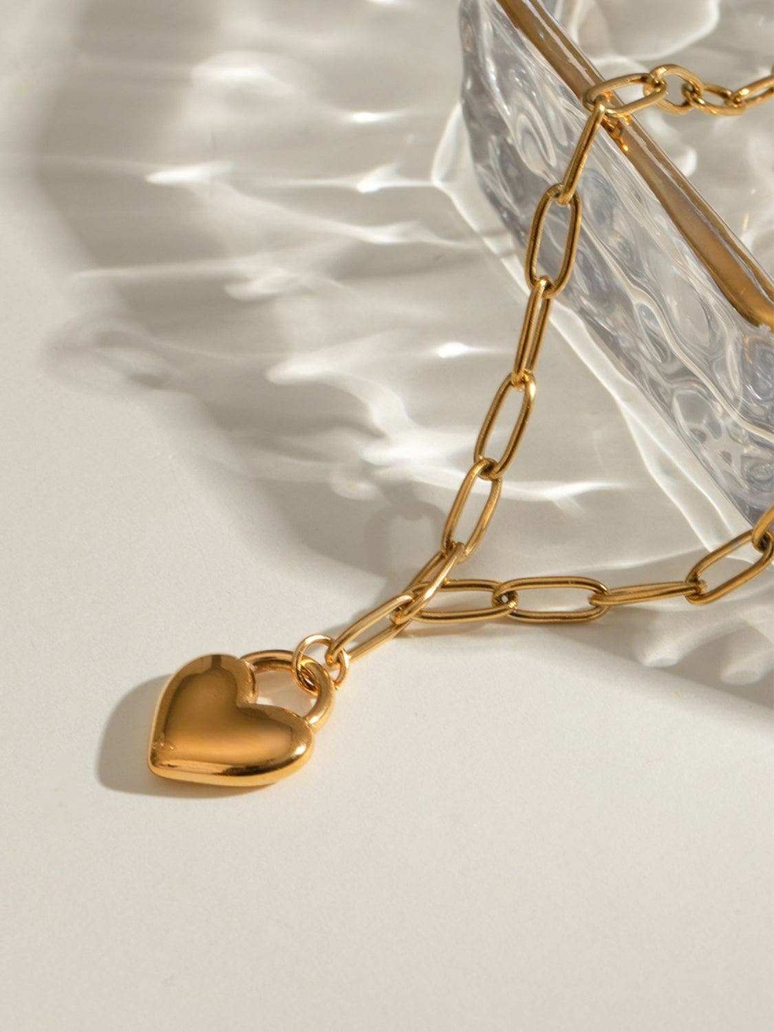 18K Gold-Plated Stainless Steel Heart Pendant Necklace *Final Sale*