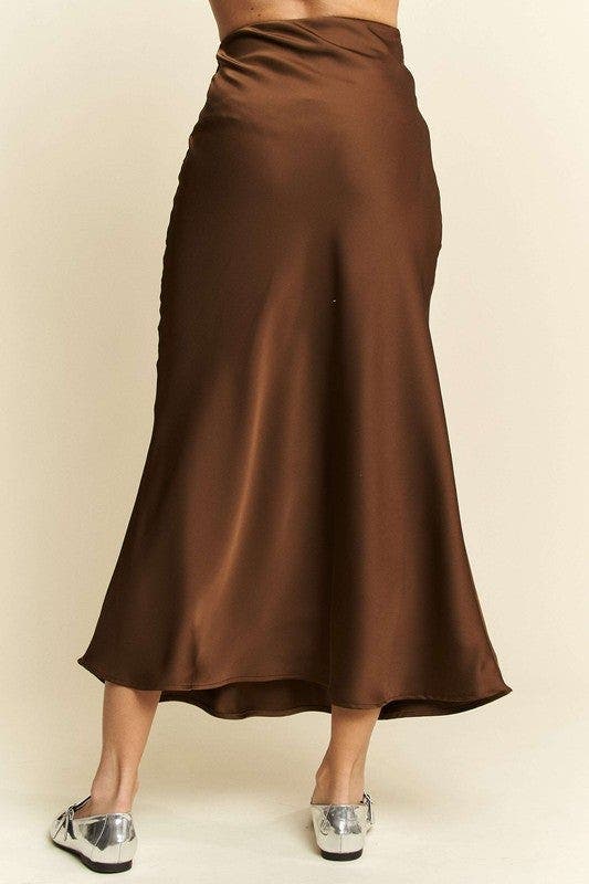 Davi & Dani High Waist Midi Skirt