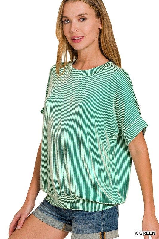 Zenana Corded Rib Short Sleeve T-Shirt