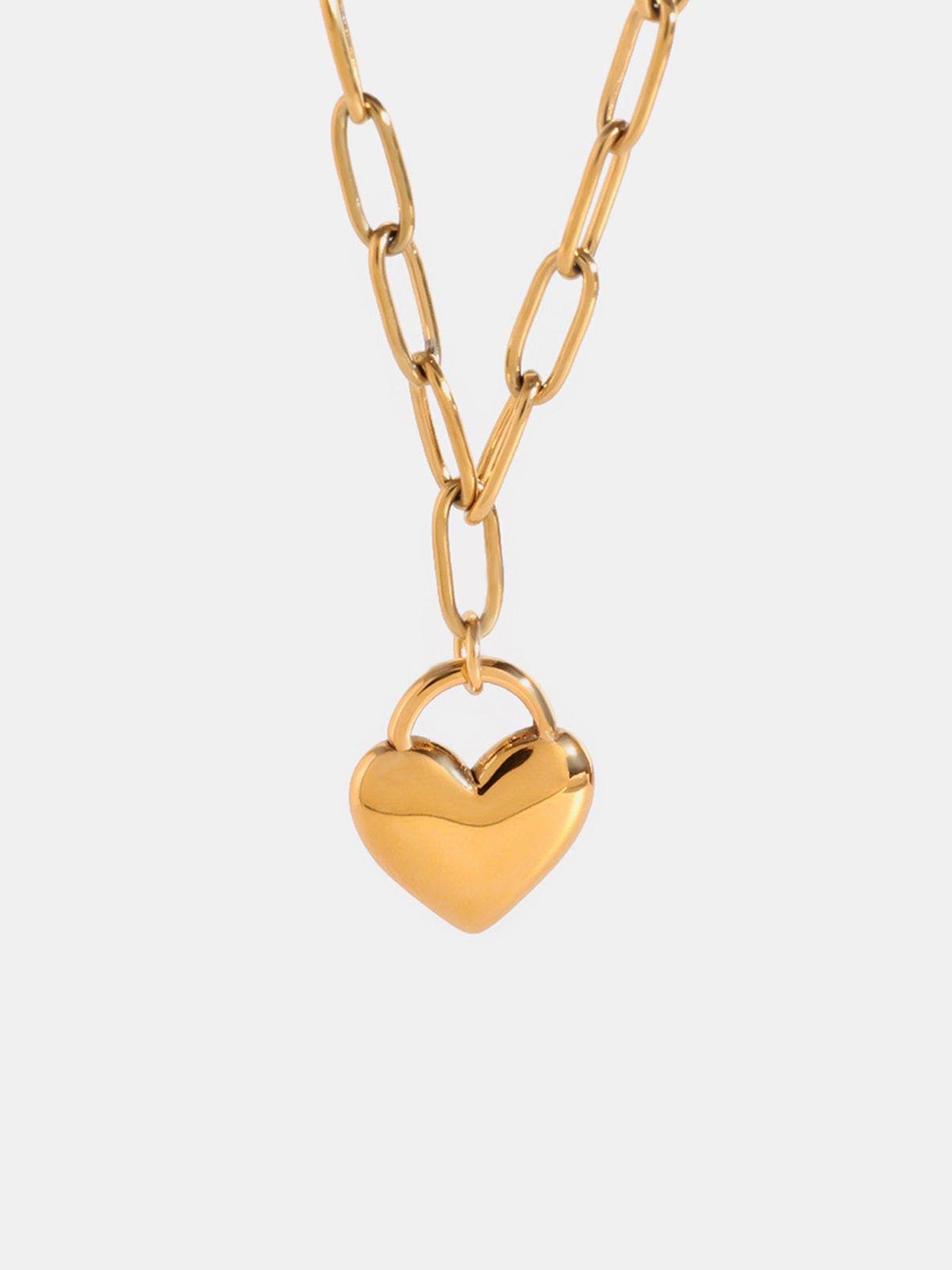 18K Gold-Plated Stainless Steel Heart Pendant Necklace *Final Sale*