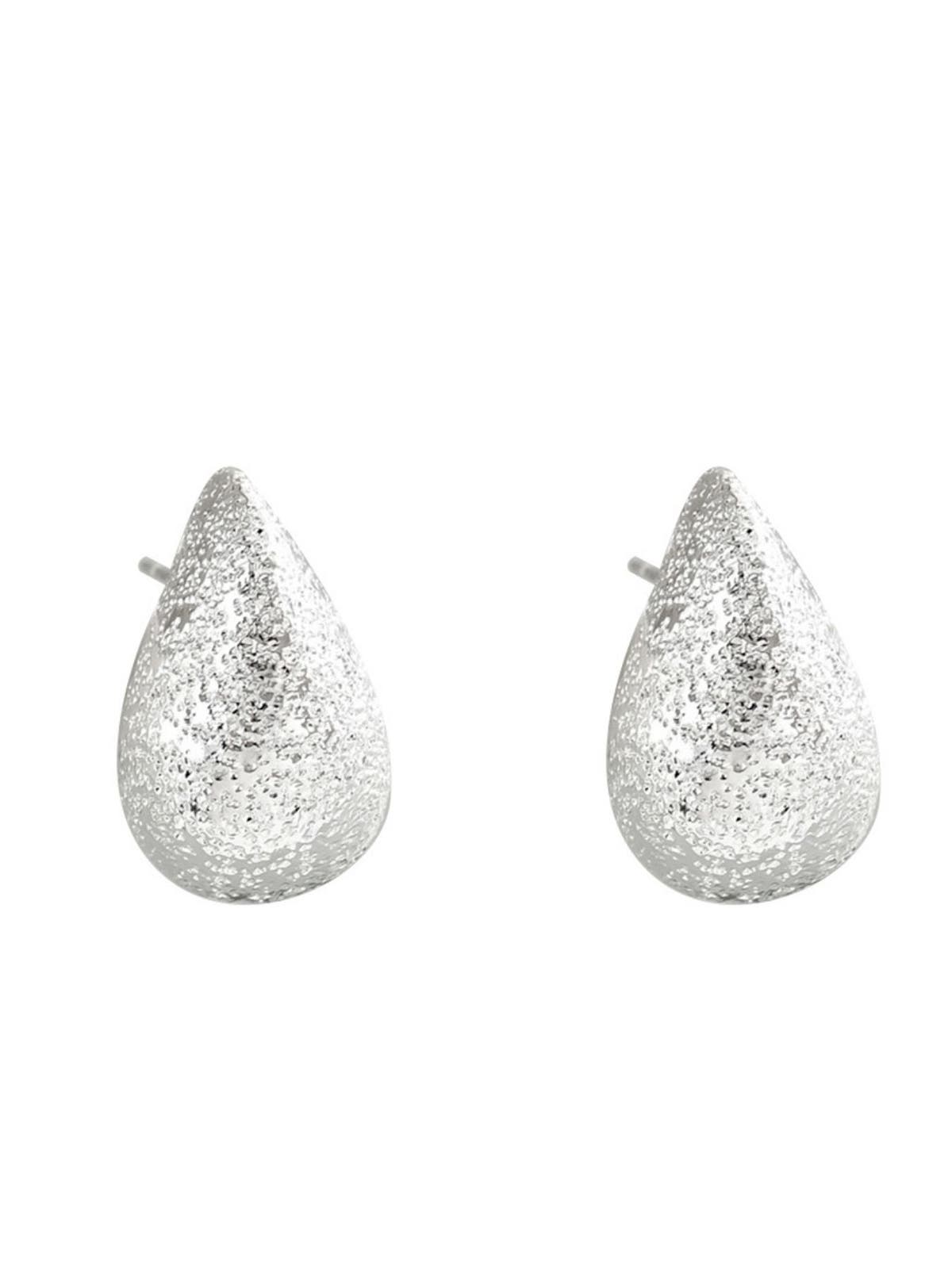 Stainless Steel Teardrop Textured Earrings *Final Sale*