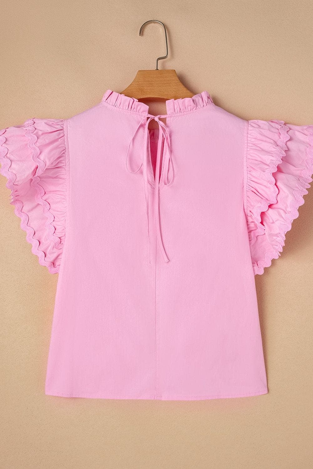 Ruffled Sleeve Frilled Collar Blouse