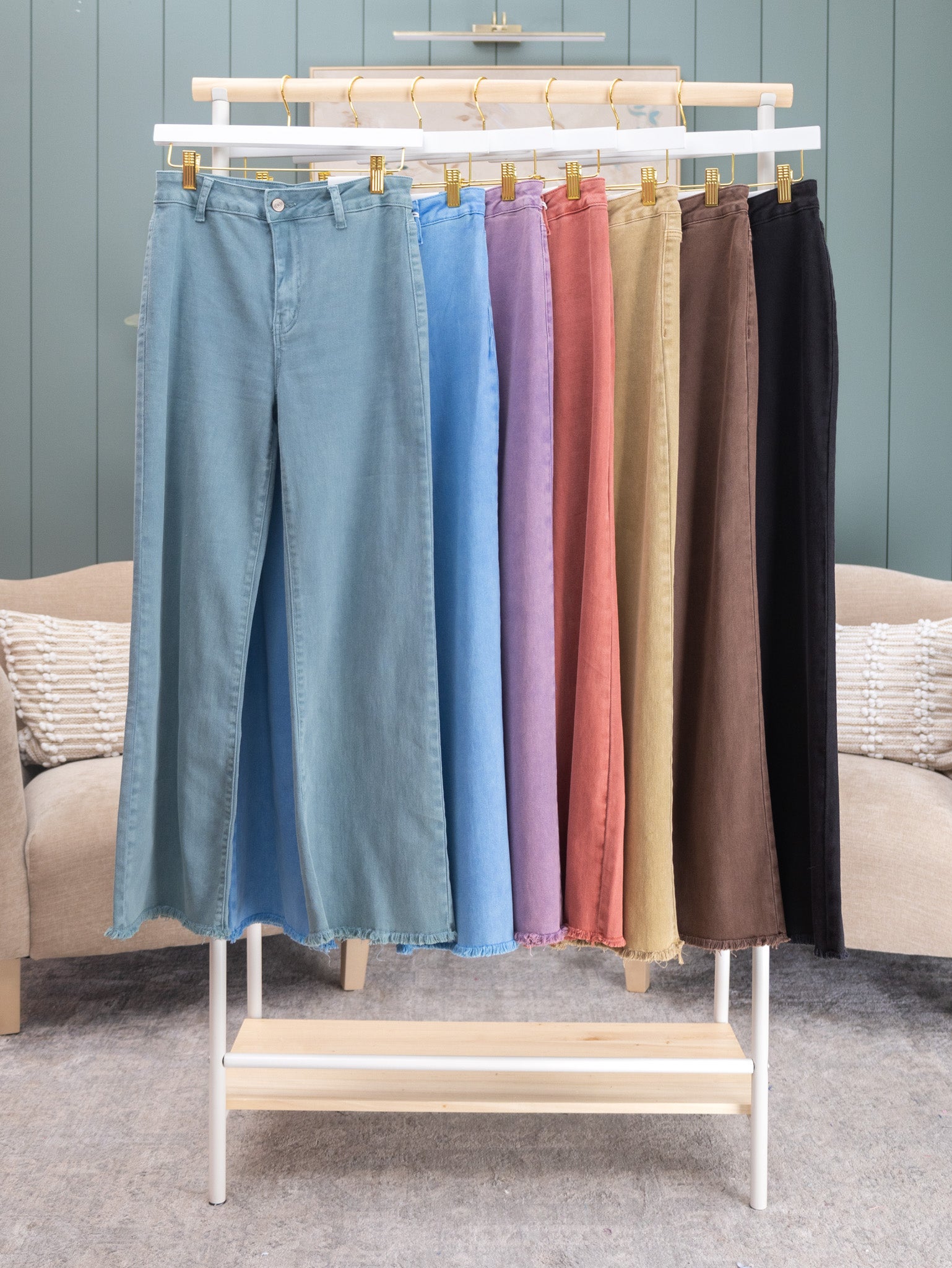 Zenana Acid Wash Frayed Hem Wide Leg Jeans | S-XL | Great