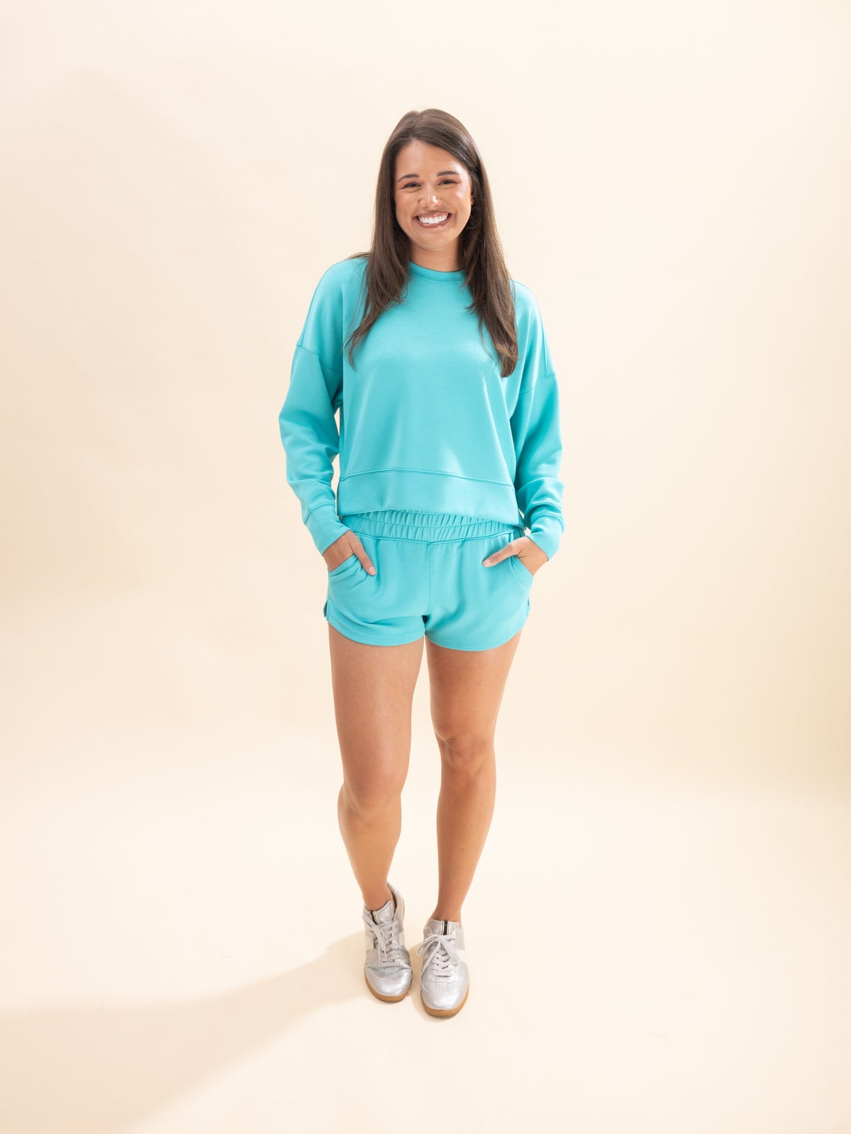 Zenana Scuba Half Zip Pullover and Jogger Set main image 1