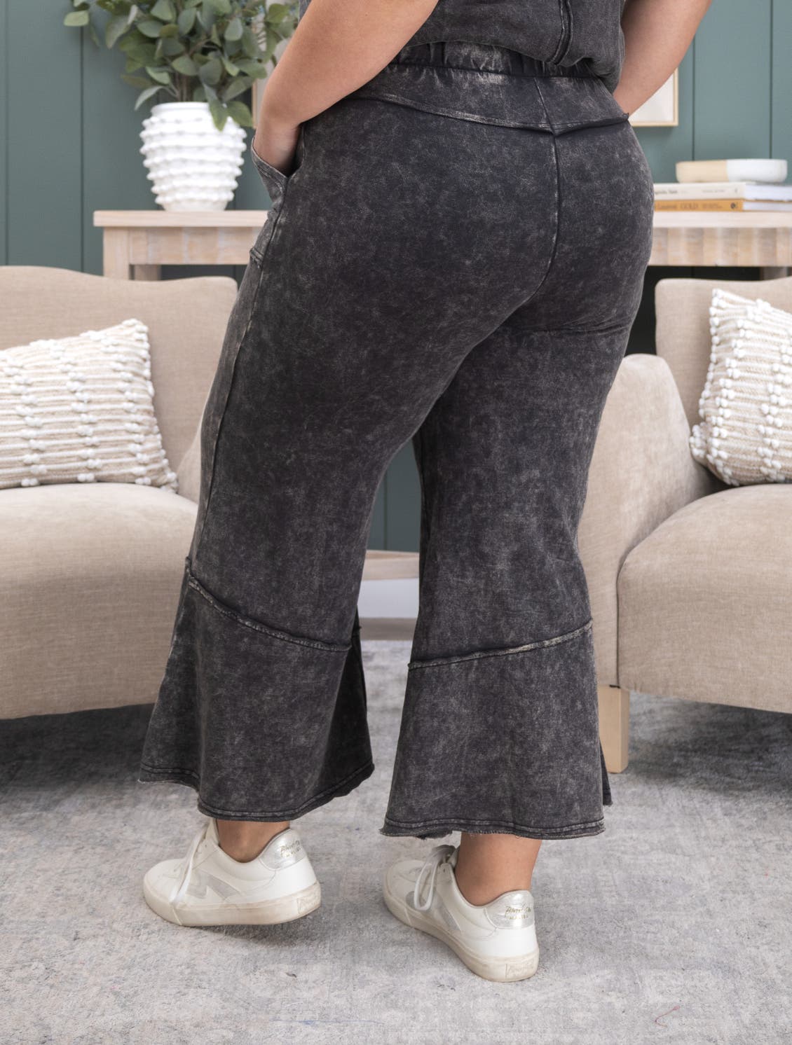 Zenana Exposed Seam Flared Hem Pants with Pockets | S-L | Great