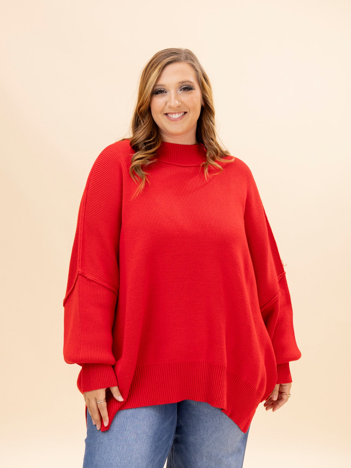 Zenana Side Slit Oversized Sweater S/M-2X/3X Great Fashion