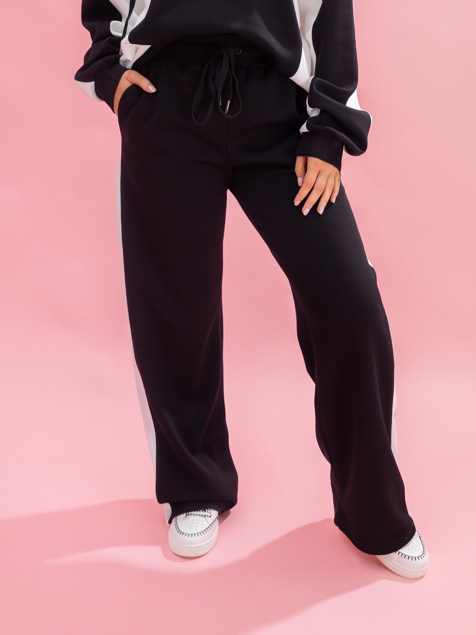 ●●ODS●● BELTED WAVE SLACKS (5color) Zpanxa Wide Leg Pants Woman Solid Color Elastic Waistband