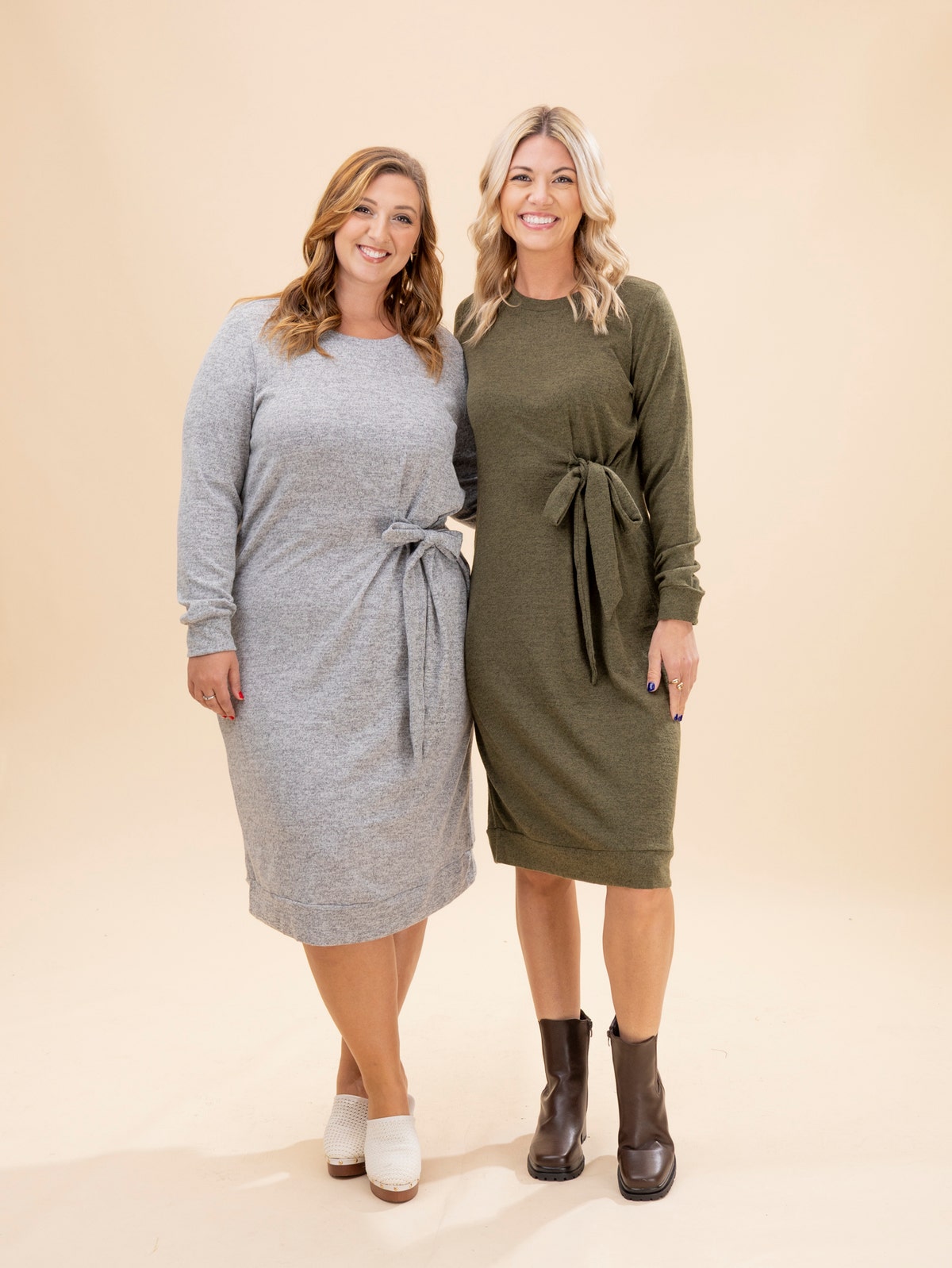 Dear Scarlett Timeless Long Sleeve Hacci Knit Tunic Travel Midi Dress | S-3X *Final Sale* - Rose/XL