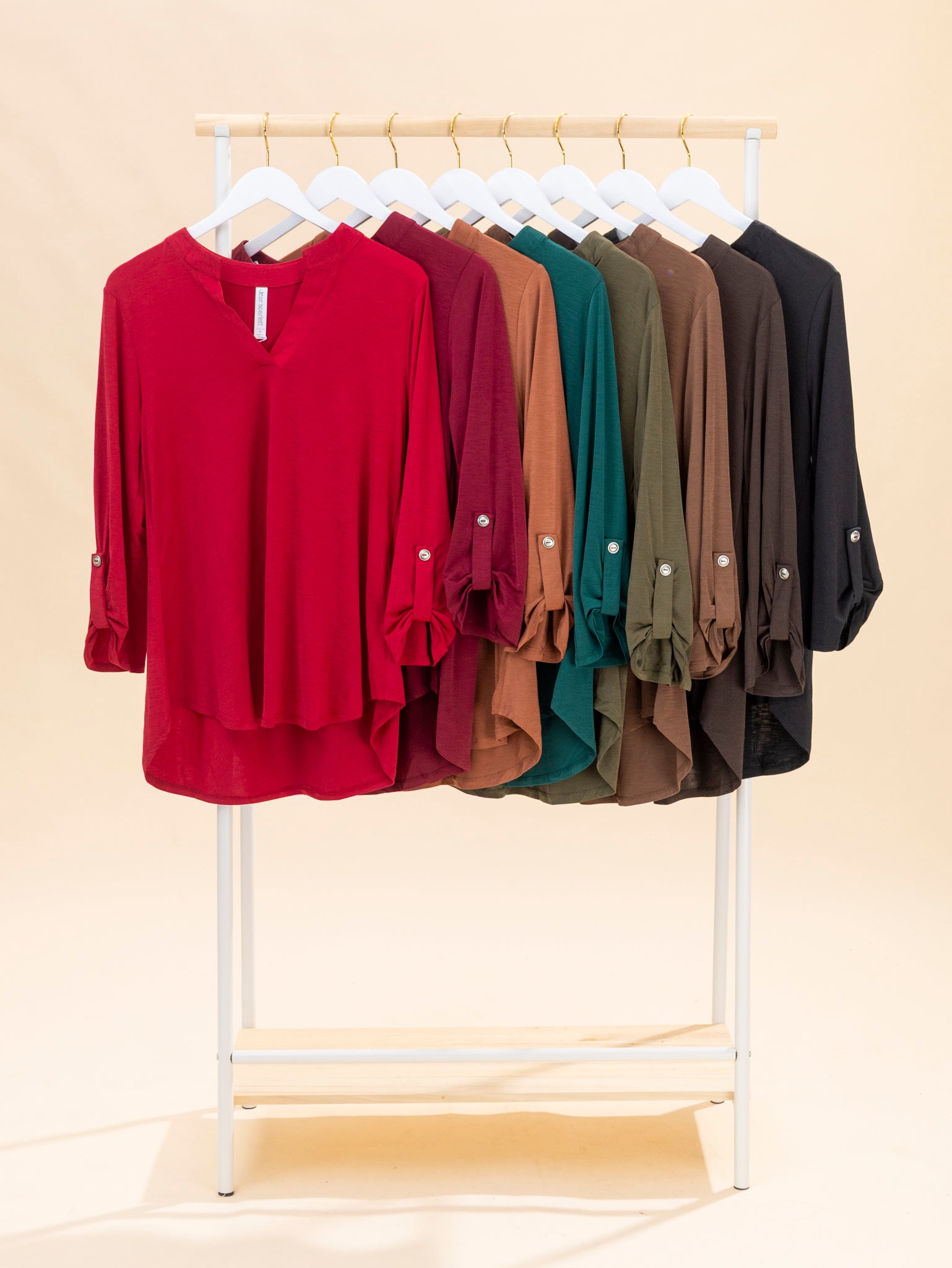 Dear Scarlett Lizzy 3/4 Sleeve Wrinkle Free Tops | Great Fashion