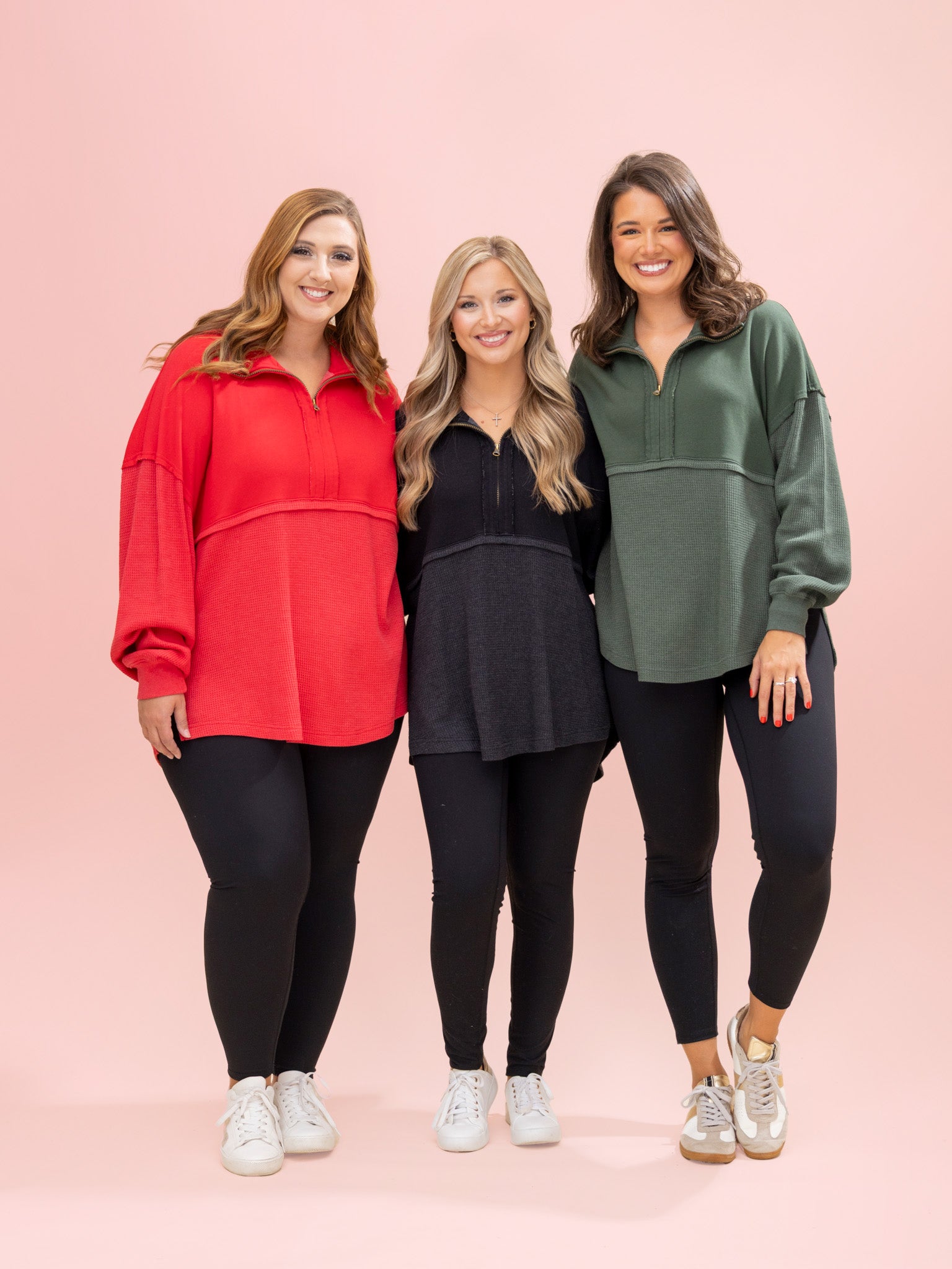 Quarter Zip Waffle Pullover by DD Design | S - 3XL | Great Fashion