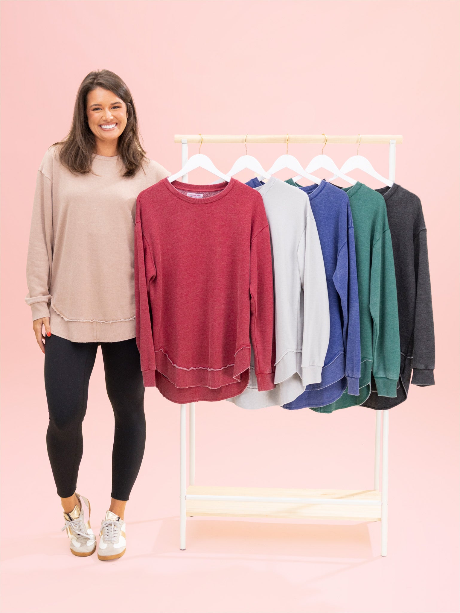 Lived In Rounded Hem Garment Washed Sweatshirt by DD Design