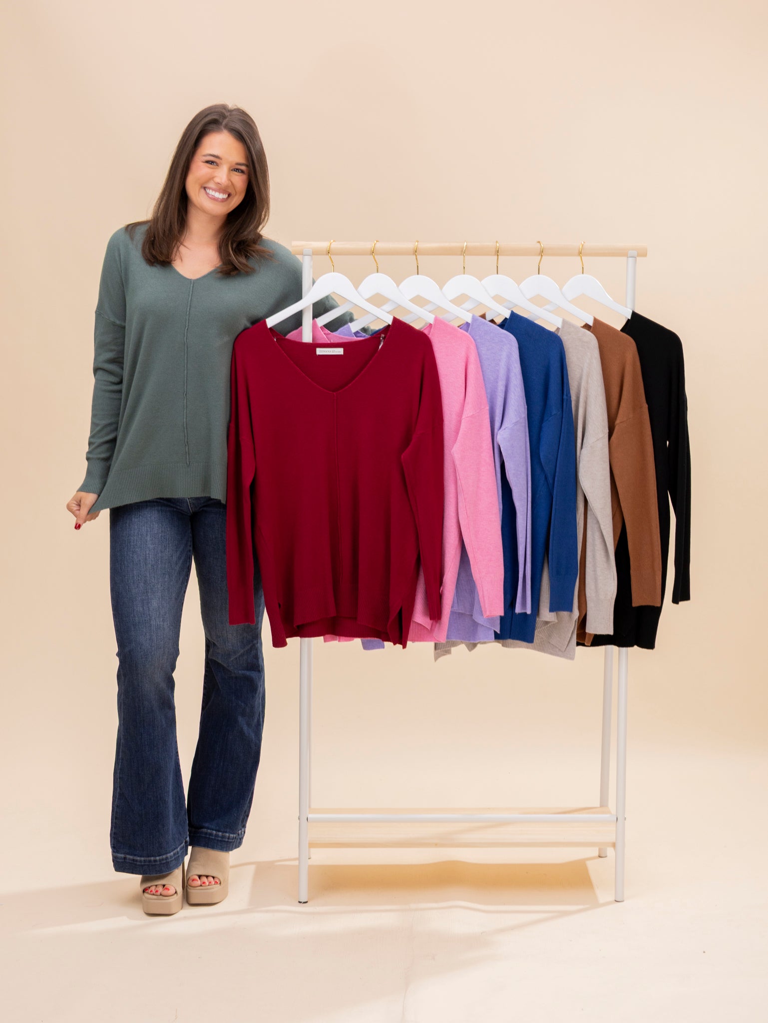 Zenana Viscose Perfect Knit Front Seam Sweater | S/M-2X/3X | Great