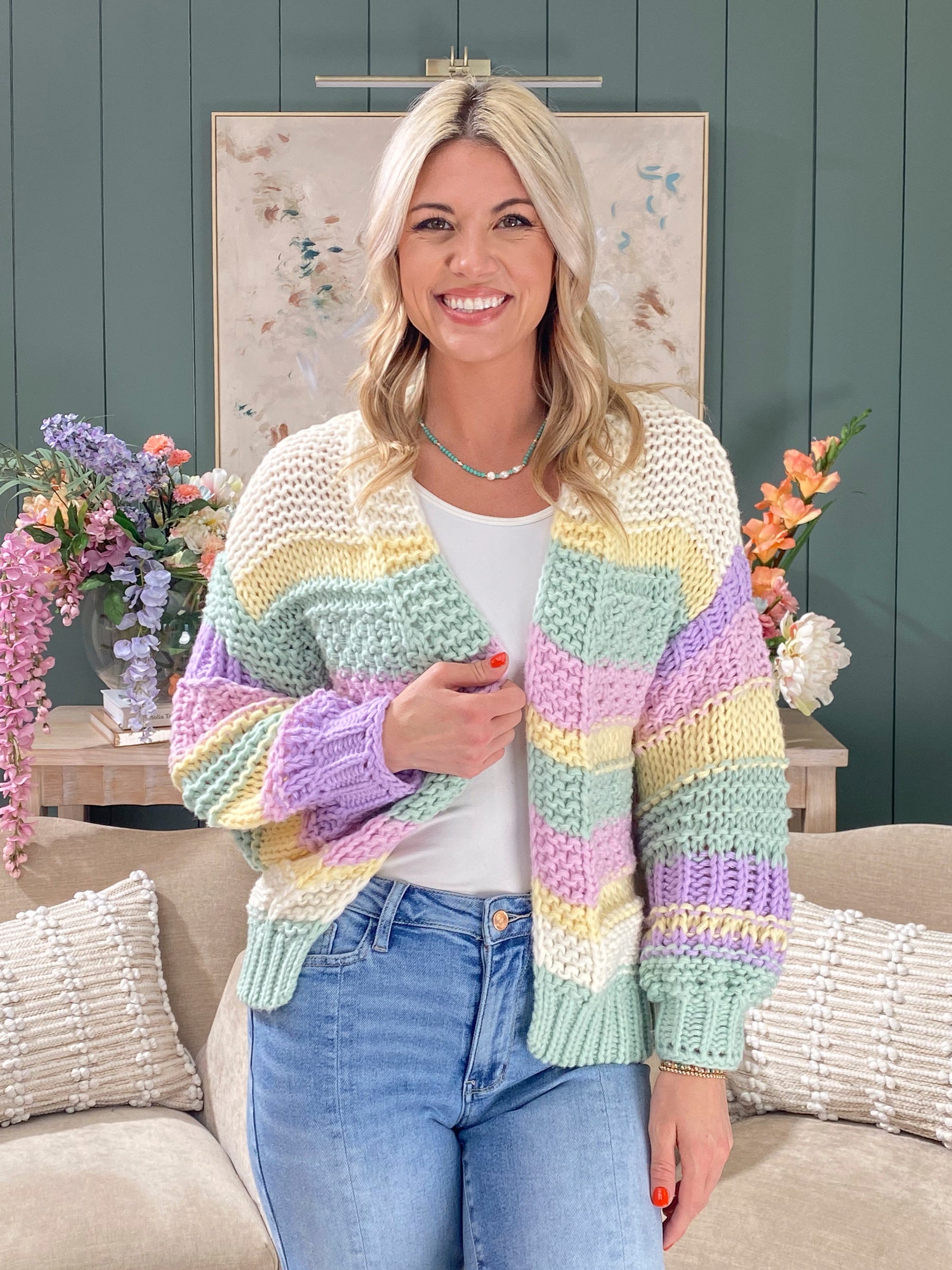 Chunky Knit Cardigan w/ Balloon Sleeves | S-3X | Great Fashion