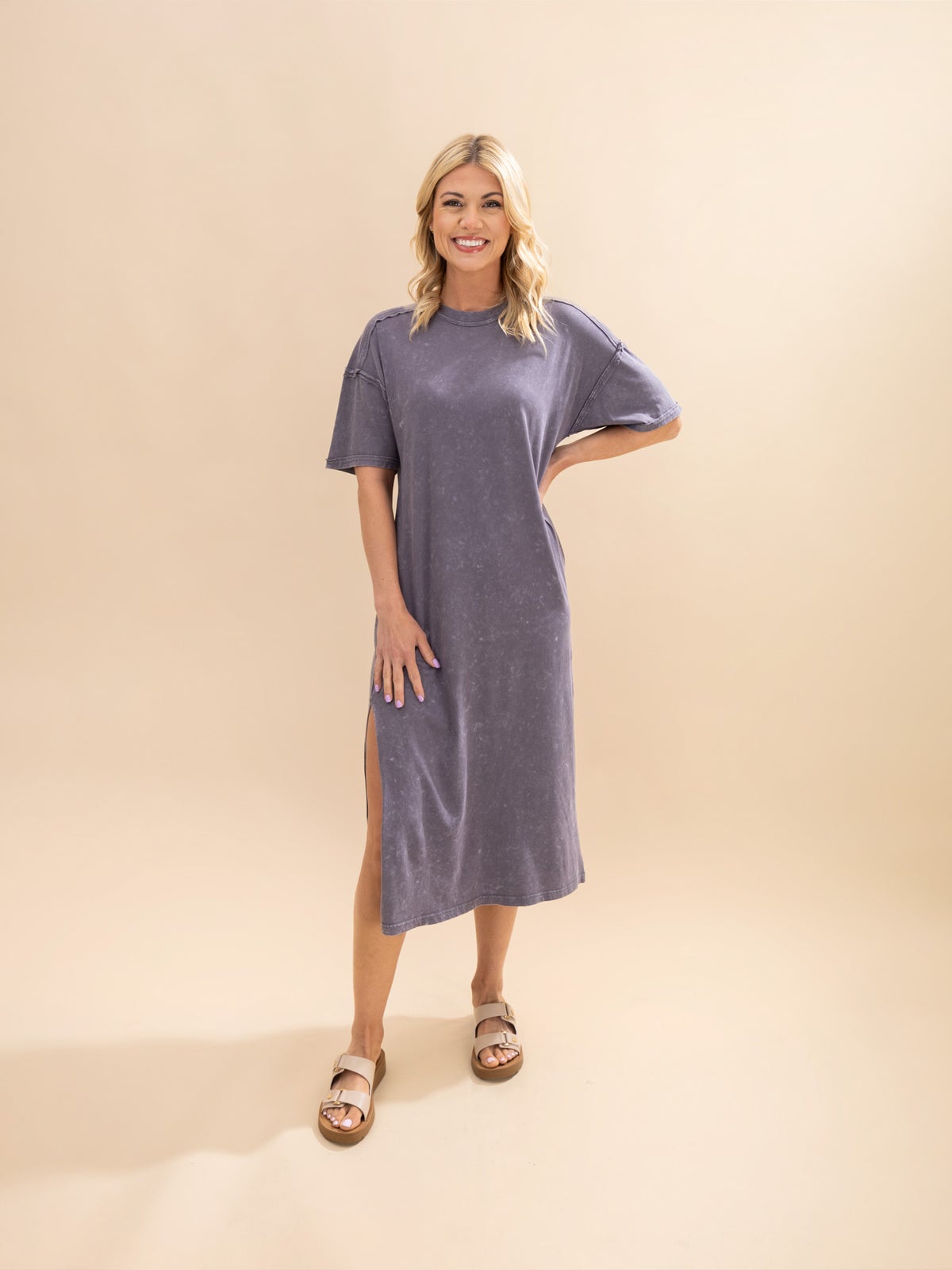knee length dresses for ladies Casual Comfy Sleeveless Midi Dress – Nicoletaylorboutique main image 1