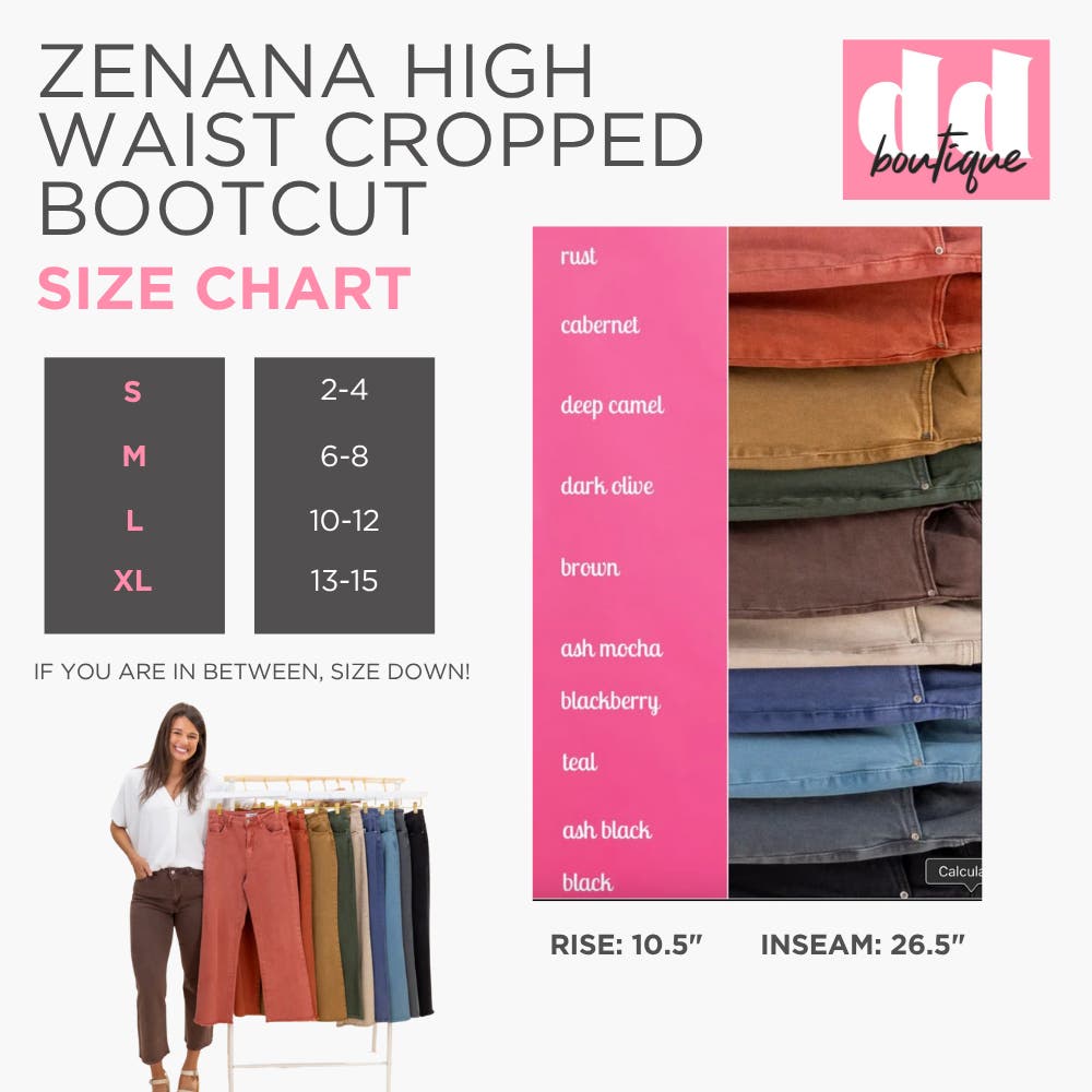 Zenana High Waist Cropped Bootcut | S - XL | Great Fashion