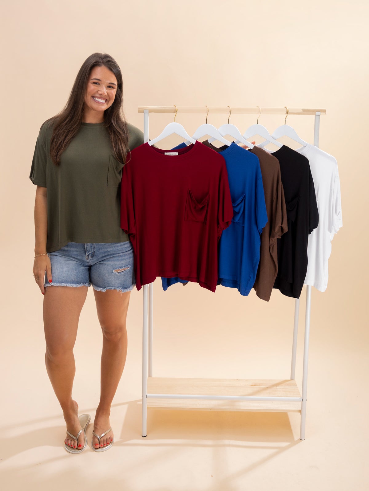 Zenana Oversized Ribbed Round Neck Short Sleeve Tee main image 0
