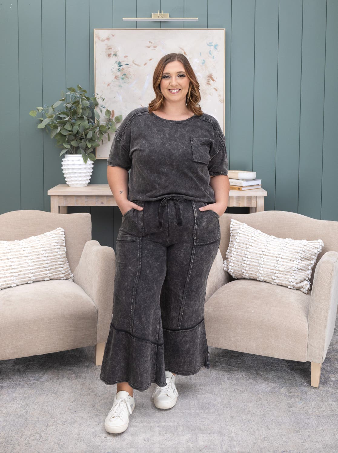 Zenana Exposed Seam Flared Hem Pants with Pockets | S-L | Great