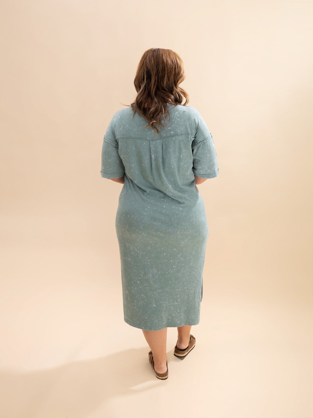 Mineral Wash Casual Comfy Midi Dress | S-L | Great Fashion. Amazing Deals.  | Discount Divas Women's Clothing Boutique