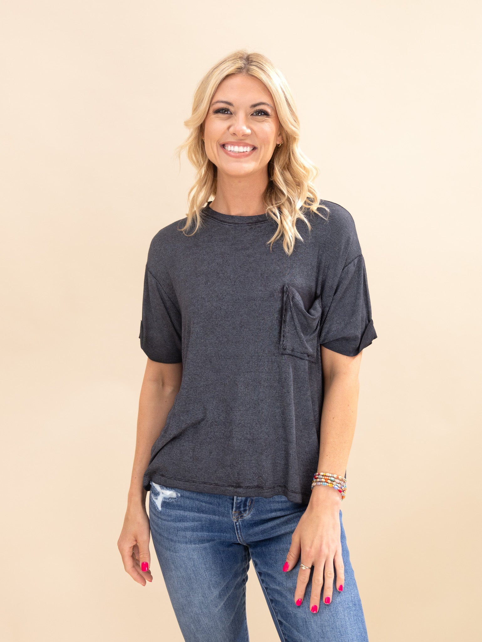 Andequal ribbon sleeve tops タグ付き Democracy Womens Double Ruffle Cap Sleeve Round Neck