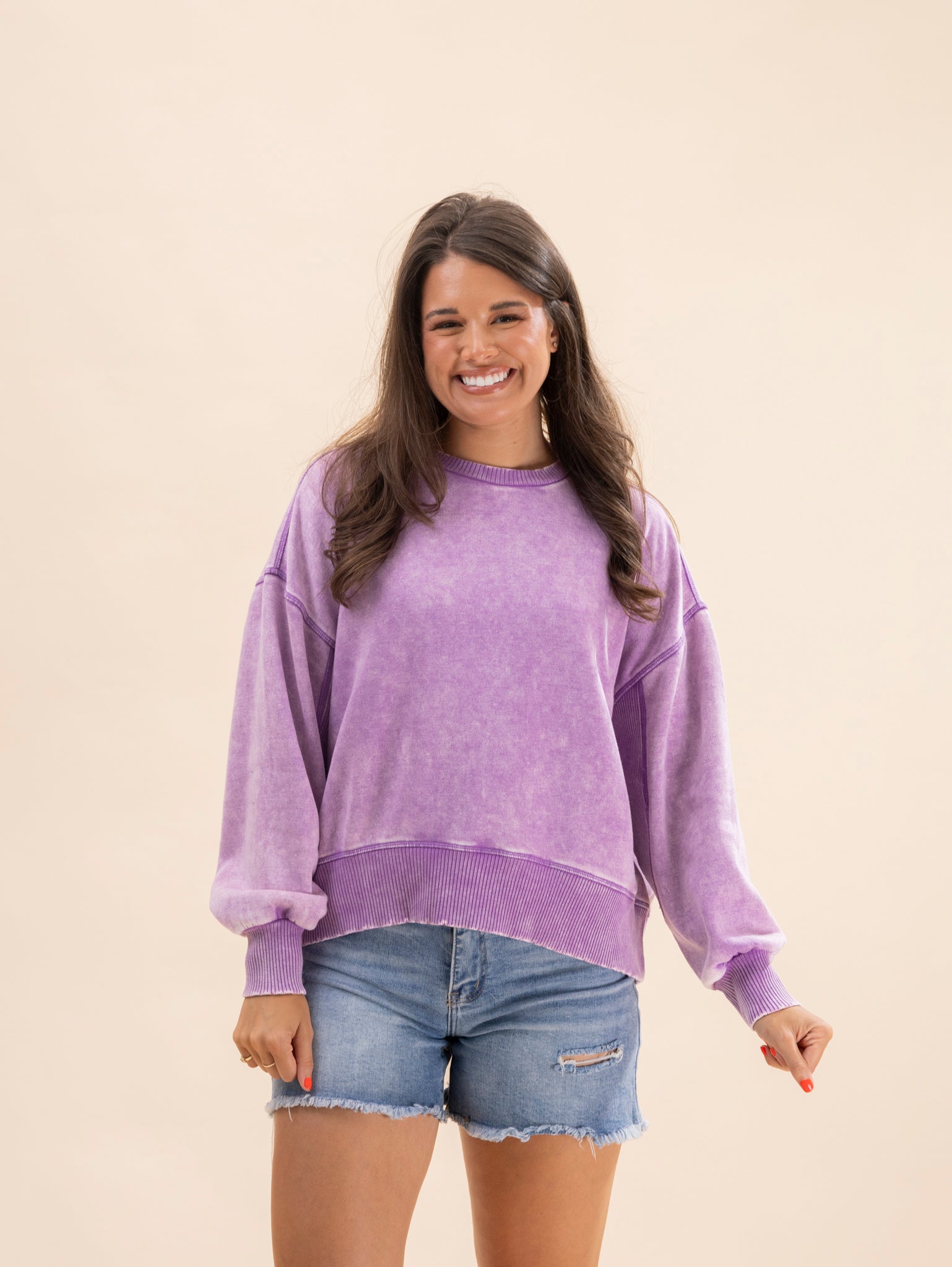 ★ダイアナ★ フェイストレーナー Zenana Acid Wash Fleece Oversized Pullover | S-3X | Great Fashion