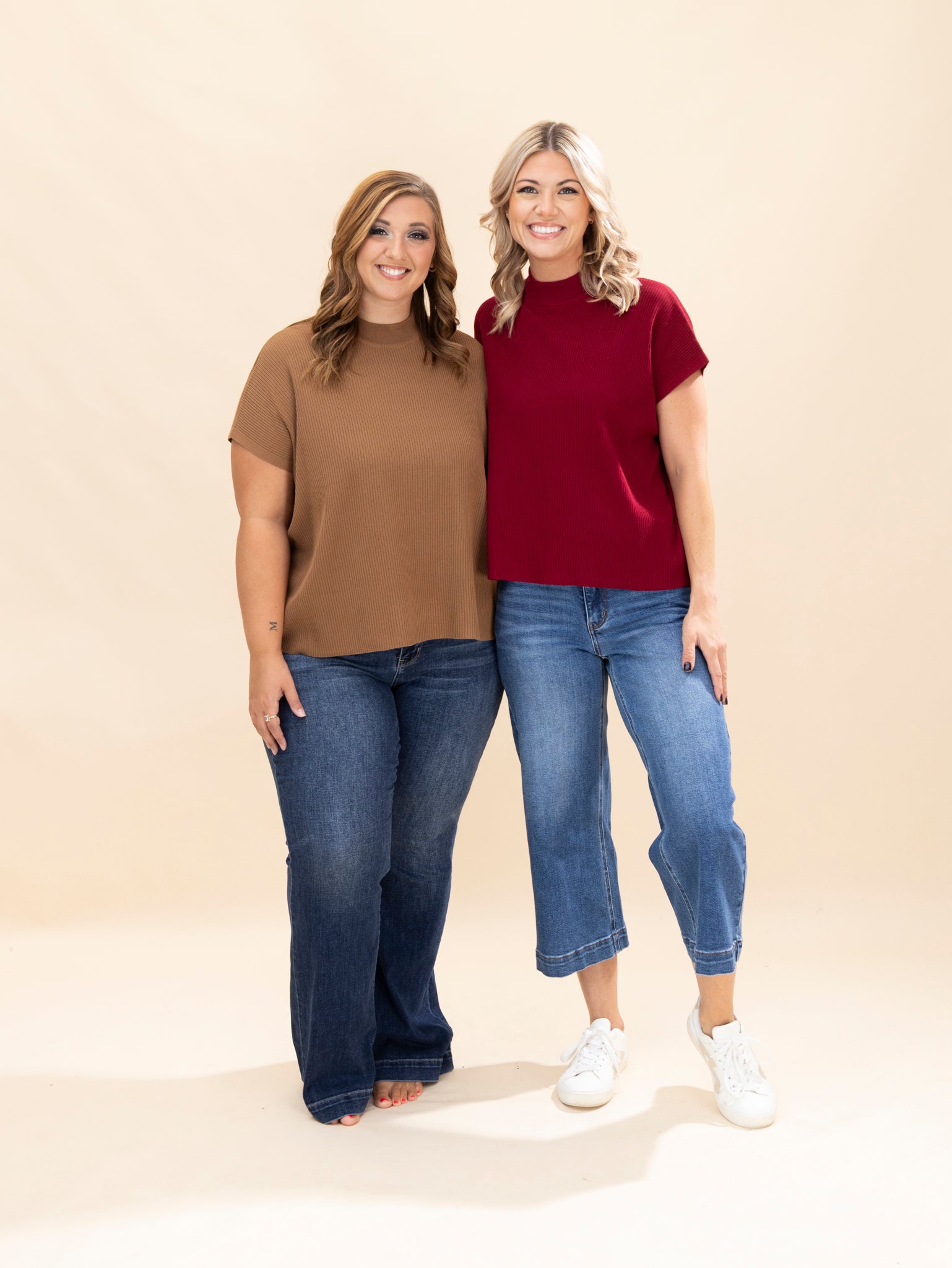 Zenana Viscose Mock Neck Short Sleeve Boxy Sweater | S-L | Great