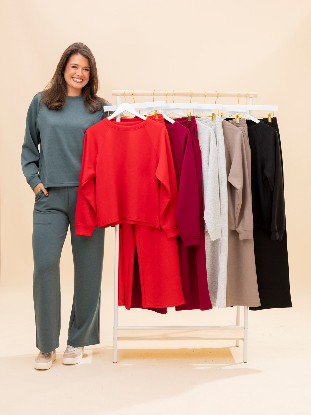 Zenana Scuba Half Zip Pullover and Jogger Set main image 0