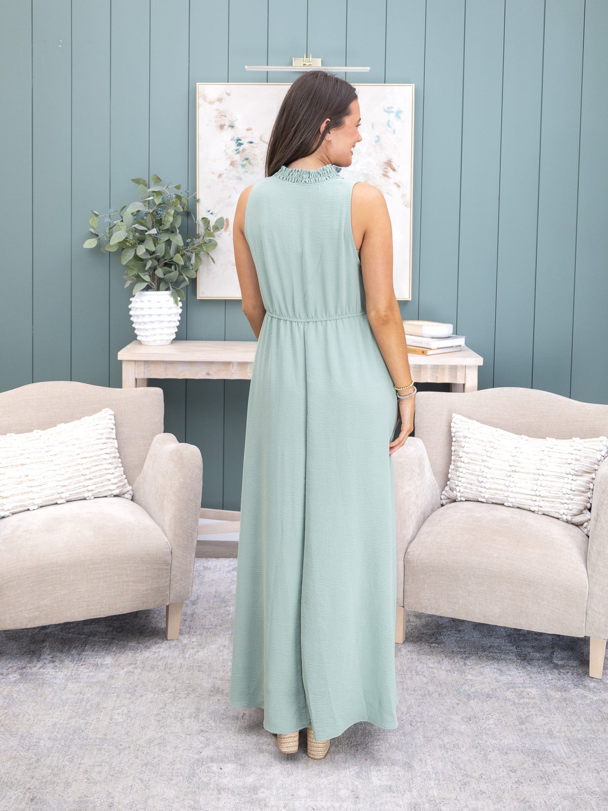 knee length dresses for ladies Oversized Print Maxi Dress – Diva's Den Fashion, LLC main image 0